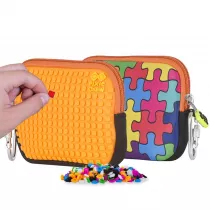 Pixelbags Saszetka kosmetyczka z pomaraczowym panelem