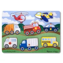 Drewniana ukadanka z uchwytami Pojazdy Melissa&Doug