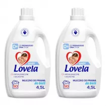 Lovela Baby hipoalergiczne mleczko do prania ubranek niemowlcych i dziecicych do bieli Zestaw 2 x 4.5 l