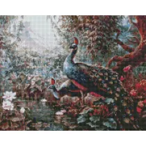 Ideyka Diamentowa mozaika - Bajkowe pawie 40x50cm