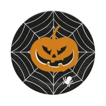 Talerzyki papierowe Halloween Dynia 22,7cm 8 szt