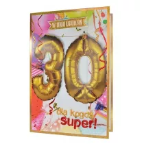 Kukartka Karnet Urodziny 30 + balony QBL-005