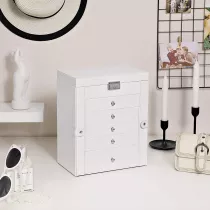 Songmics Szkatuka na biuteri biaa 5 poziomw