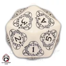 D20 Level Counter, kostka beowo-czarna Q-Workshop