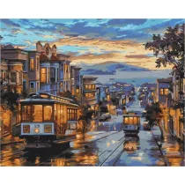 Brushme Malowanie po numerach - Miasto w farbach deszczu 40x50cm