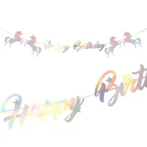 Girlanda Happy Birthday Jednoroec