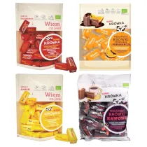 Super Kr�wka Zestaw Kr�wki bezmleczne: truskawkowe, bananowe, czekolada z pomara�cz�, kawowe 4 x 150 g Bio
