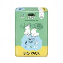 Muumi Baby Pieluchomajtki ekologiczne 6 (12-20 kg), Big Pack 52 szt.