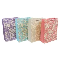 Beniamin Torebka p�aska du�a Kwiatki t�oczone 30x40x12 cm