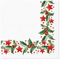 Paw Serwetki BN Lunch Tete a Tete Holly and Stars 33x33 20szt./op.