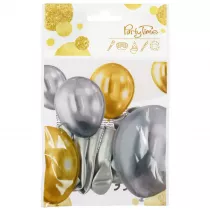 Arpex Balon dekoracyjny Celebrate chrom srebrny 8 szt.