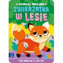 Koloruj� i naklejam. Zwierz�tka w lesie. Du�e naklejki od 3 lat