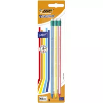 Bic Owek Evolution z gumk 3 szt.