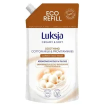 Luksja �agodz�ce kemowe myd�o w p�ynie Mleczko Bawe�niane i Prowitamina B5 Creamy & Soft 400 ml