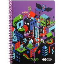 Happy Color Ko�onotatnik ME&CITY VIOLET, A4, 80g, 80 kartek w kratk�