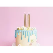 PartyDeco wieczki urodzinowe gadkie zote 12.5cm