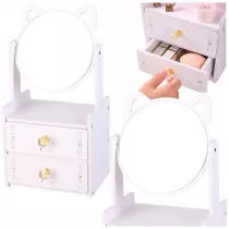 Mini toaletka lusterko do makijau drewniana biaa Leantoys