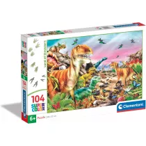 Puzzle 104 Super Kolor Land of Dinosaurs Clementoni