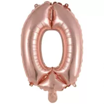 Amscan Balon foliowy mini cyfra 0 r�owe z�oto 30,5x40cm
