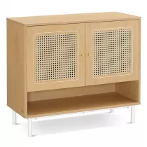Songmics Szafka na buty z rattanowymi drzwiczkami