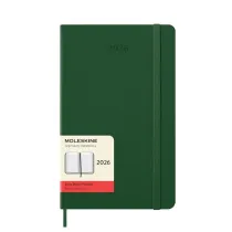 Kalendarz 2026 12M Moleskine L twarda oprawa dzienny Myrtle Green 13x21cm