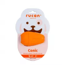 Rucan Conic Medium Orange - M, rednio twarda, pomaraczowa zabawka na przysmaki dla psa