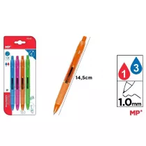Mp Main Paper D�ugopis czarny 1.0mm 4 kolory korpus�w