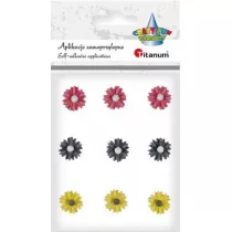 Titanum Kwiatki samoprzylepne z ywicy margerytki mix 9 szt.