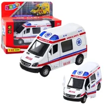 Karetka ambulans metalowy z nap�dem Pull Back LeanToys