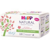 Hipp Babysanft Ultra-Sensitive Biodegradowalne chusteczki nawilżane Natural Soft, od 1. dnia życia 2 x 60 szt.