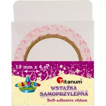 Titanum Wstka samoprzylepna w rowe groszki ecru 15mm x 4m