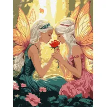 Ideyka Malowanie po numerach - Wr�ki w�r�d kwiat�w 30x40cm