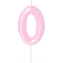 �wieczka na tort - cyferka Candy 0 r�owa 6cm