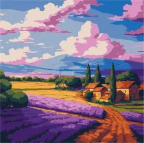 Ideyka Malowanie po numerach - Lawendowe pole 30x30cm