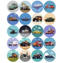 Tobby Naklejki motywacyjne rodki transportu 25mm