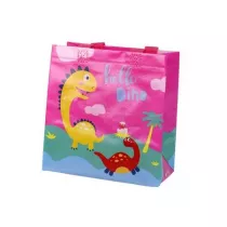 LeanToys Torba prezentowa Dinozaur r�owa 23x21,5x11cm