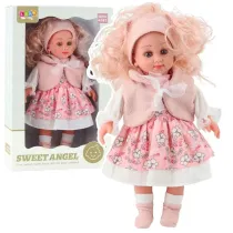 Lalka Sweet Angel w rowej sukience w kwiaty 36cm