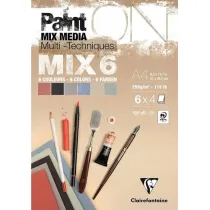 Clairefontaine Blok A4 papier�w mix6 250g 24ark