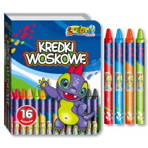 Penmate Kolori Premium Kredki woskowe Dino w etui 16 kolorw