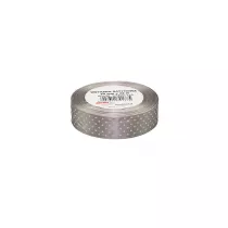 Wst��ka satynowa w kropki srebrna 25mm x 22m