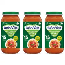 BoboVita Pasta zpomidorami, szynkipaprykpo 15. miesicu zestaw 3 x 250 g