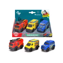 SOS Micro pojazdy ratunkowe, 3 rodz, 9cm Dickie Toys