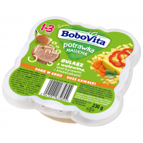BoboVita Potrawka malucha Gulasz z wołowiną, warzywami i kluseczkami 1-3 lata 230 g