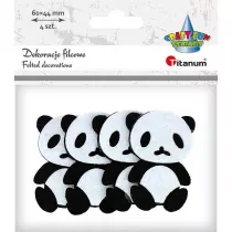 Titanum Filcowe pandy 3D bia�o-czarne 42x60mm