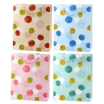 Leantoys Torba prezentowa 32x26x10cm Kropki pastel MIX
