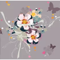 Clear Creations Karnet Kwiaty be�owy Swarovski
