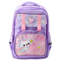 LeanToys Plecak szkolny Kotek fiolet 20L