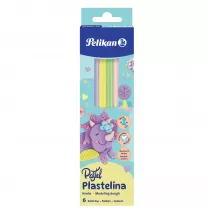 Plastelina Pelikan pastel 100gr 6 kolorw Pelikan