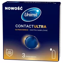 Unimil Contact Ulra ultracienkie nawilane prezerwatywy 3 szt.