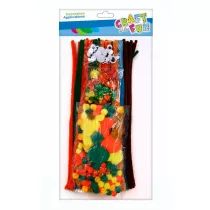 Craft with Fun Ozdoba dekoracyjna Druciki powlekane/pompony mix pastelowy 463781